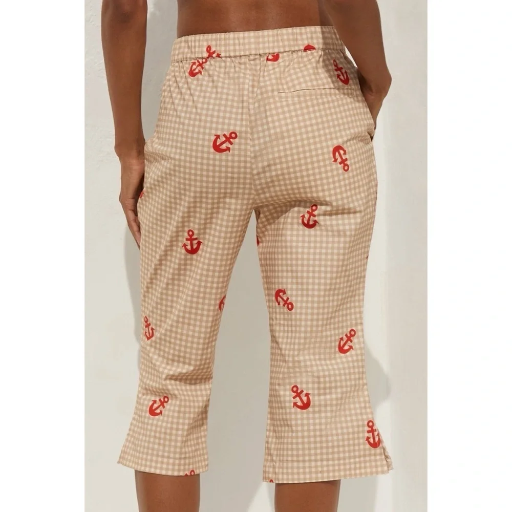 New Anthropologie Celandine Matching Capri Pants Set Medium